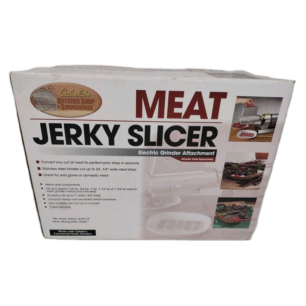 Cabela's ELECTRIC Meat Jerky Slicer Grinder Stainless Steel ATTACHMENT RARE NOS